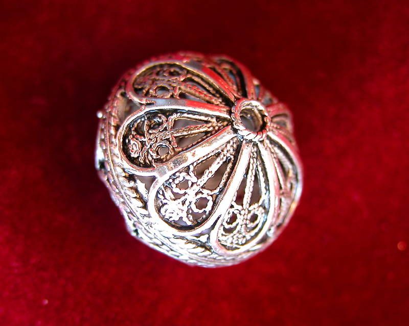 Istanbul 925 silver filigree bead 16 x 18mm Turkish  