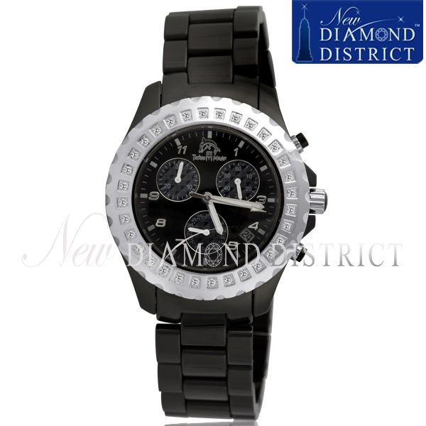 TECHNO MASTER BLACK CERAMIC CHRONO 0.90CT DIAMOND WATCH  