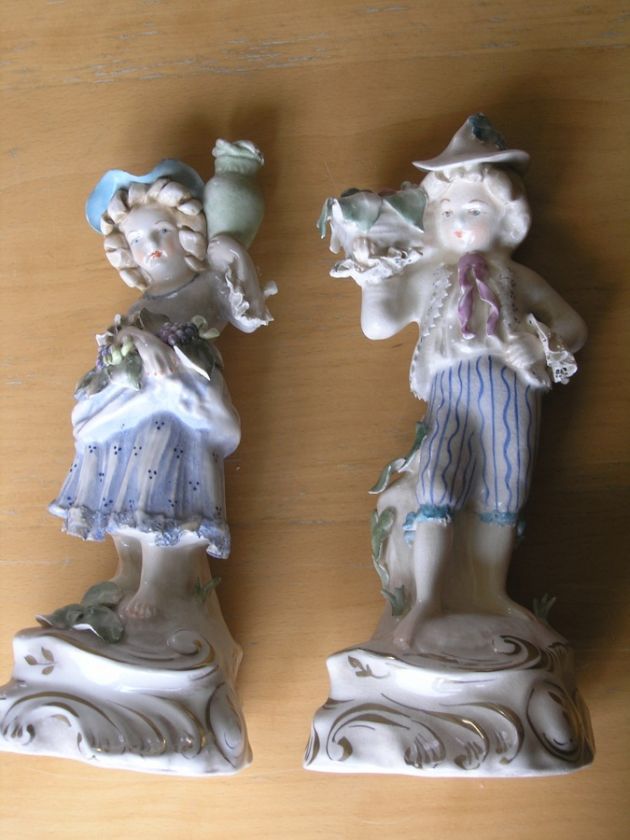 Beautiful Pair Vintage Cordey 5047 Porcelain figures figurines Boy 