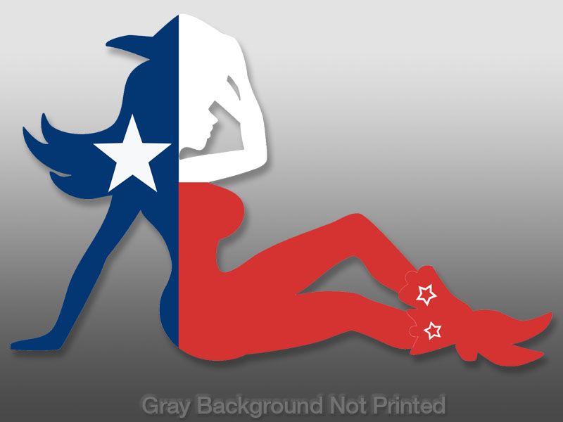 Mudflap COWGIRL shaped TEXAS Flag Sticker   decal girl  