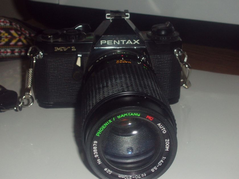 PENTAX MV1 CAMERA, WITH A,PHOENIX / SAMYANG MC, AUTO ZOOM 14.0 5.6 f 