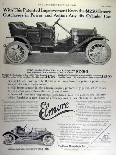 1910 Elmore early automobile   Touring car AD  