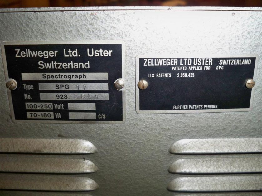 Zellweger Uster SPG 17 5834 Spectrogram Tester Control  