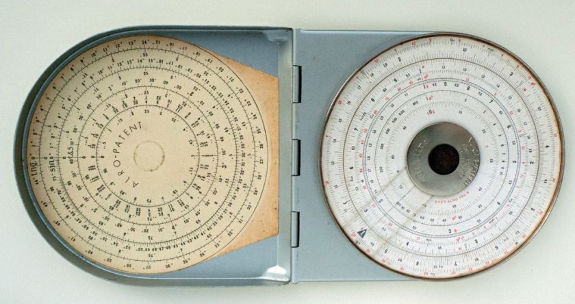 Circular Slide Rule Alro 100R The Hague Holland Aluminium Box and 