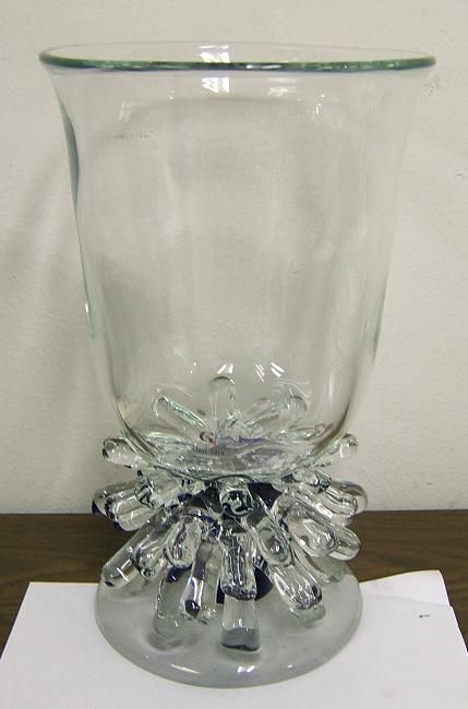 Art Glass Centerpiece from Czech Republic. New. Signed on the bottom 