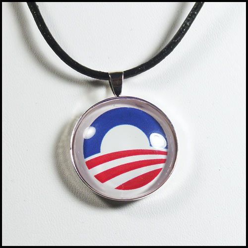 OBAMA CAMPAIGN LOGO pendant necklace PRESIDENT BARACK OBAMA 2012 