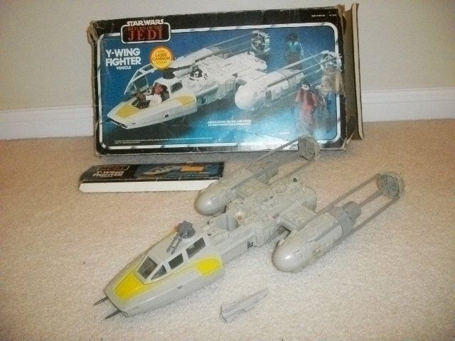 Vintage Star Wars Y Wing Fighter Ship 100% Complete with Box b  