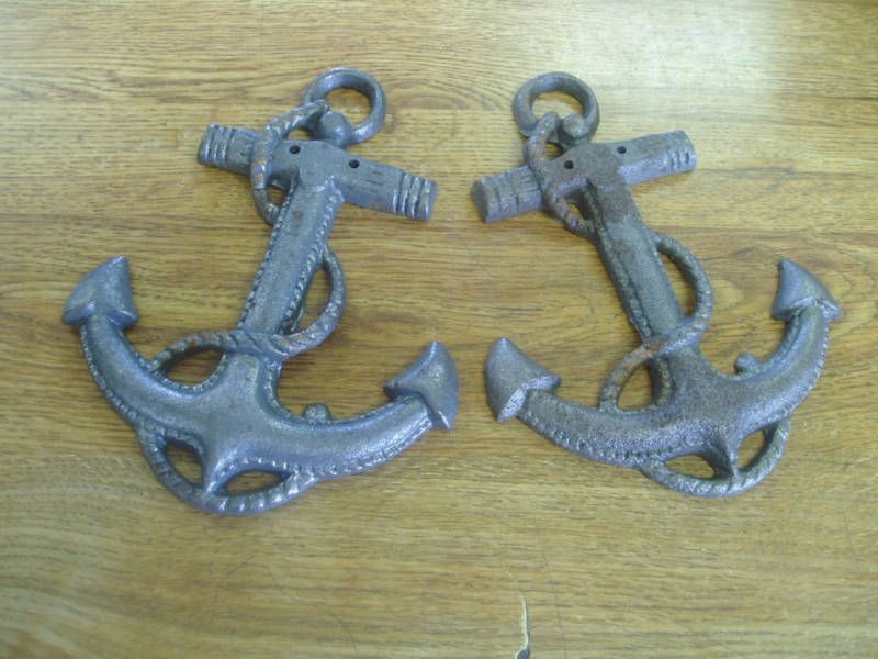 Cast Iron Anchors Navy sea nautical decor boat wall  