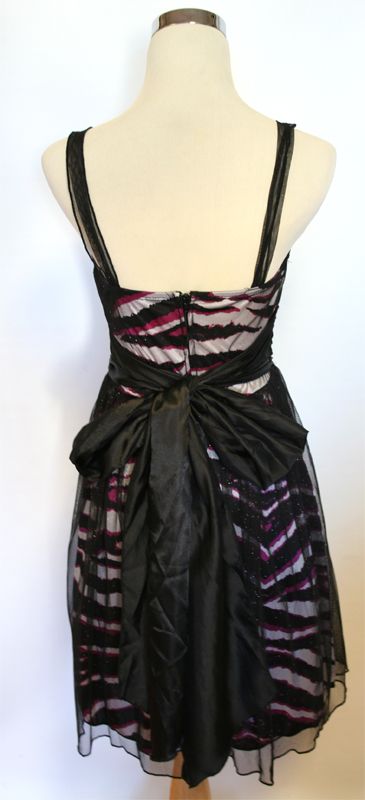 NWT WINDSOR Black / Fuchsia Juniors Cocktail Dress 9  