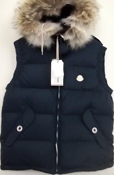 AUTHENTIC MONCLER x VISVIM BAYAN VEST NAVY 742 COYOTE FUR MENS S 46 EU 