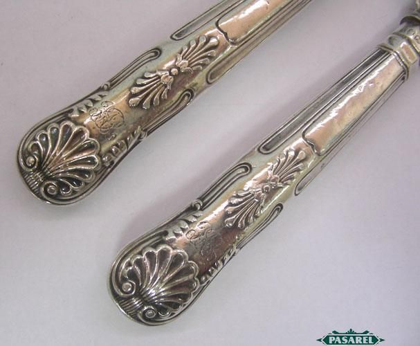 Silver 10pcs Fish Flatware Set Elkington England 1887  