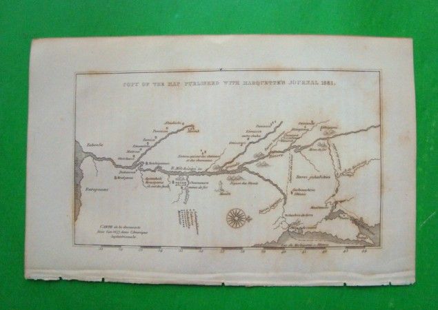 Original 1846 Map 1681 Marquette MISSISSIPPI RIVER FROM GULF OF MEXICO 