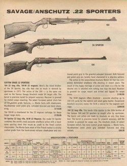 1974 SAVAGE ANSCHUTZ MODEL 164 54 184 RIFLE AD  