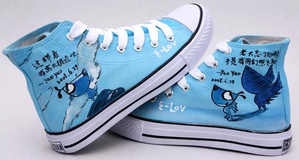 SpongeBob Squ hand painted, high top canvas shoes  