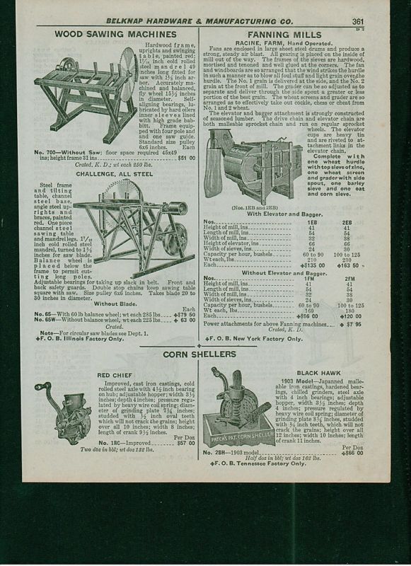 1934 Challenge Wood Saw Hocking Valley Corn Sheller ad  