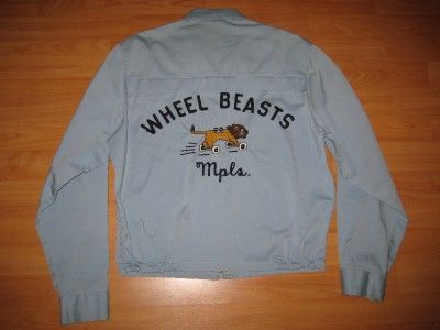 VINTAGE 1950S/1960S WHEEL BEASTS CAR CLUB HOT ROD JACKET  M  NR 