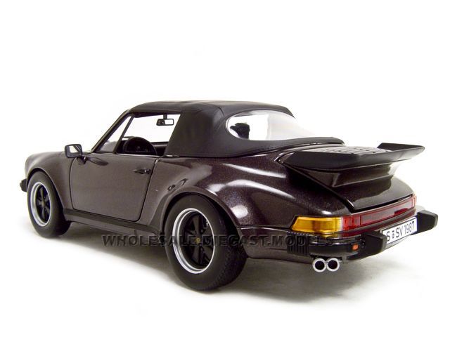   model by 1987 porsche 911 turbo 3 3l cabriolet brown die cast car