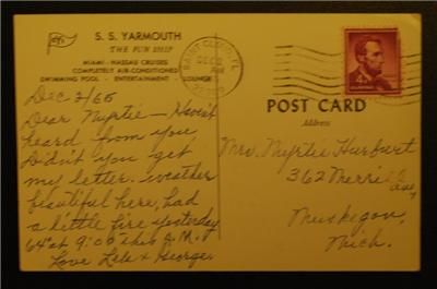 SS Yarmouth Saint Cloud Florida Vintage Postcard 1965  