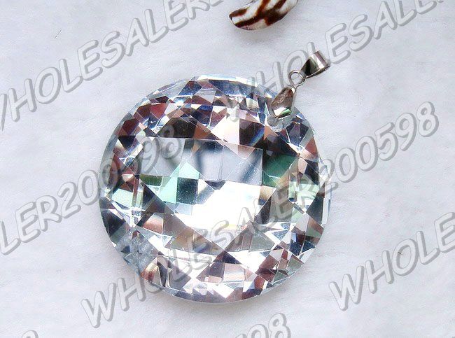 15PCS Round 45MM Charms Glass Crystal Pendants FREE  