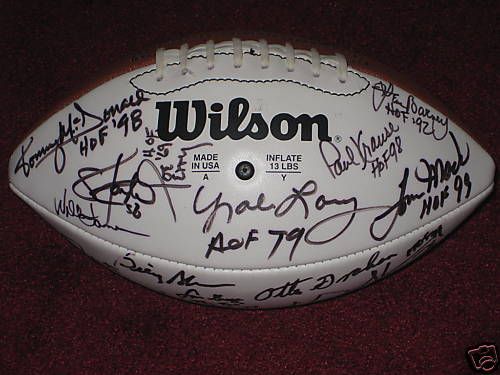 NFL HALL OF FAME SIGNED FOOTBALL 7 DECEASED + 16 MORE LAWRENCE TAYLOR 