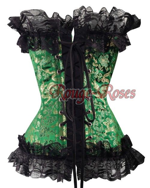 Sexy 12 Steel Bones CORSET Bustier Lace Trim S 6XL g2697_g