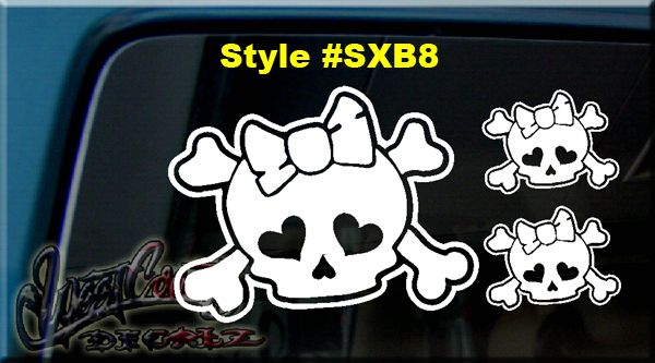 SKULL AND X CROSS BONES VINYL DECAL STICKER WINDOW  