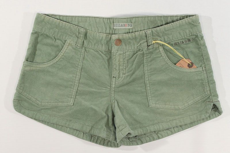 Womens Billabong Walk On Corduroy Jean Shorts Green Multiple Sizes 