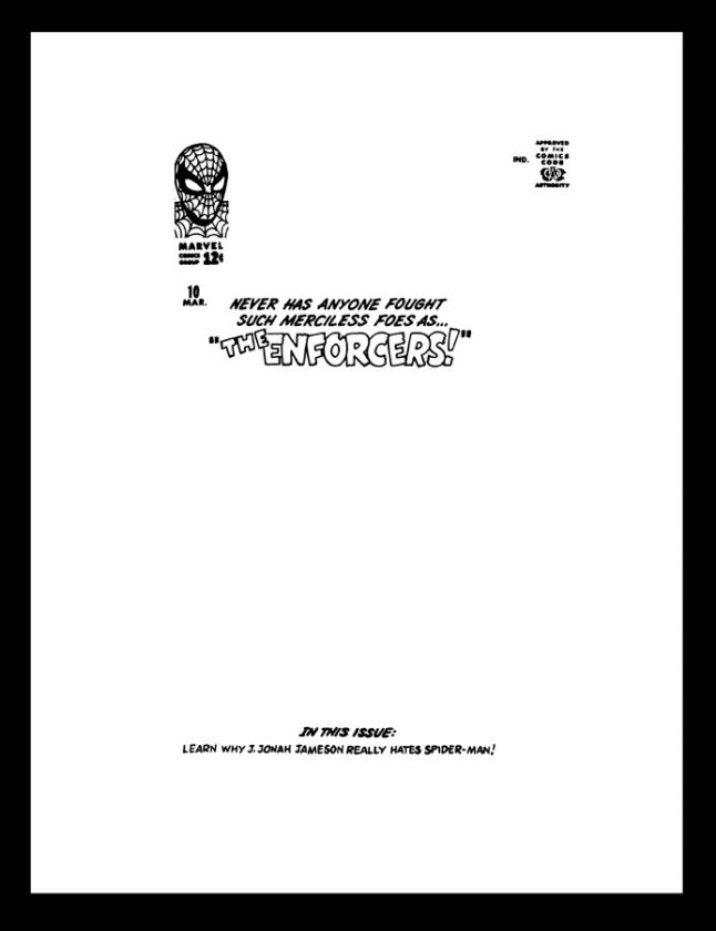 Steve Ditko Spiderman #10 Rare Production Art Cover  