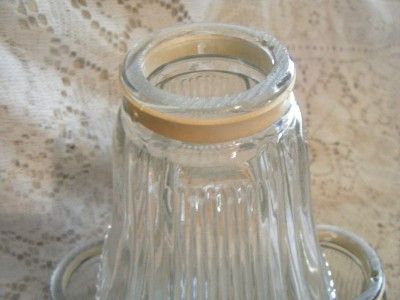 Vintage Square Clear Ribbed Glass Art Deco Lamp/Light Sconce/Shades 