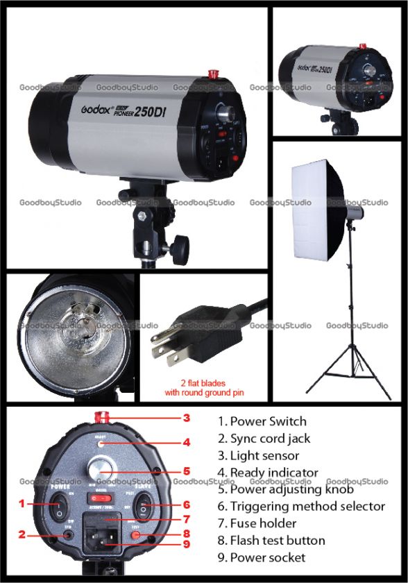 Godox Mini Pioneer 250DI 250W Studio Strobe Flash Lighting Light 