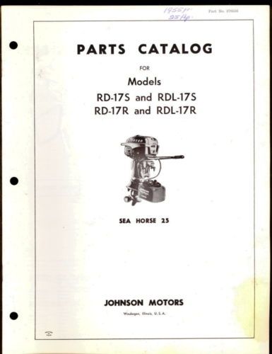 1955 JOHNSON SEA HORSE 25HP OUTBOARD MOTOR PARTS MANUAL  