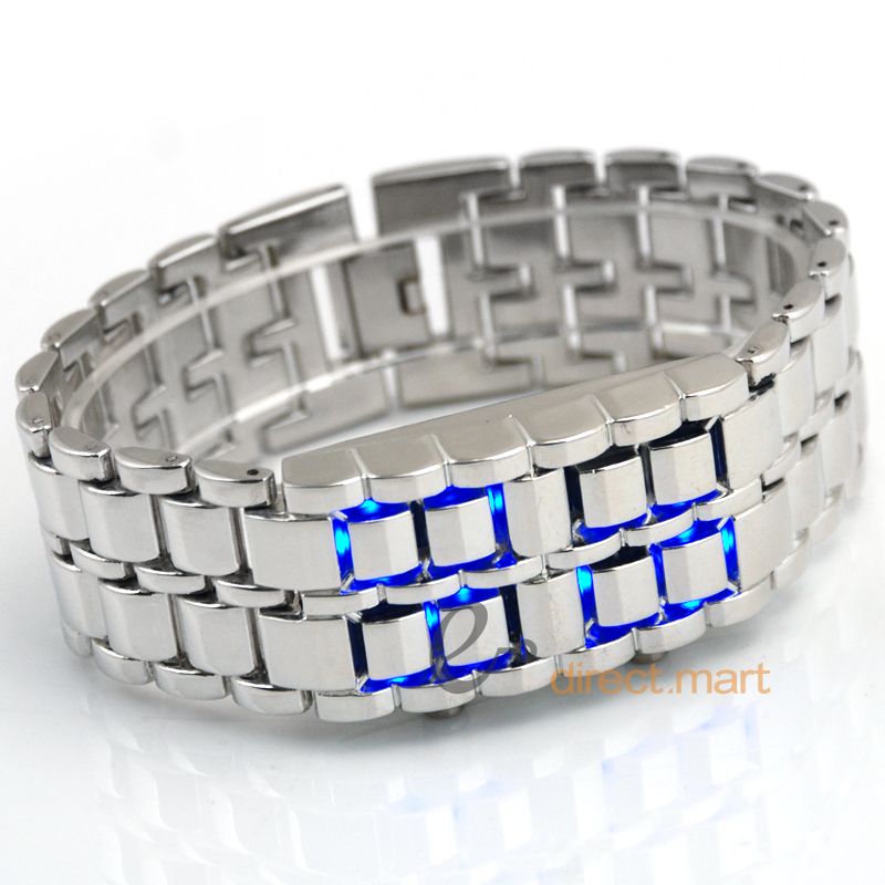 Blue LED Volcanic Lava Men Lady Faceless Sport Watch  