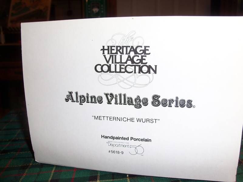 DEPT 56 METTERNICHE WURST #56189 ALPINE VILLAGE MIB  