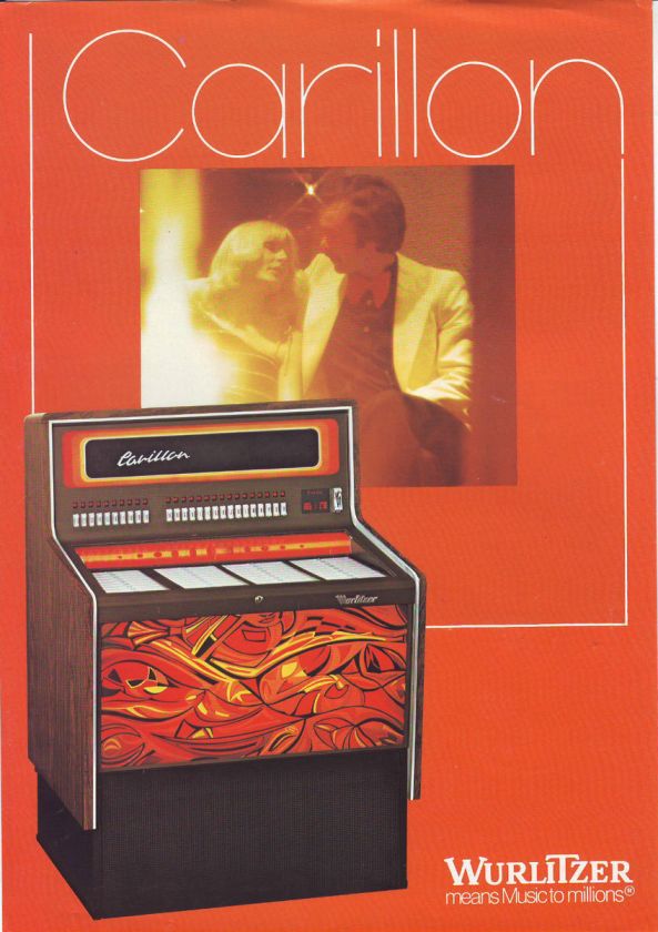 WURLITZER CARILLON ORIGINAL JUKEBOX FLYER ADVERTISING SALES BROCHURE 