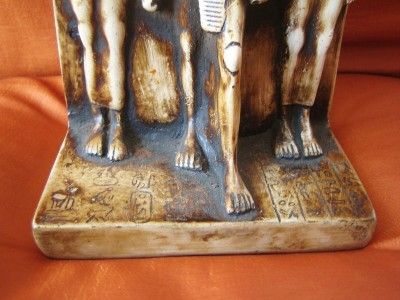 RARE Antique Hand Carved Statue of Egyptian Ancient Triad of King 