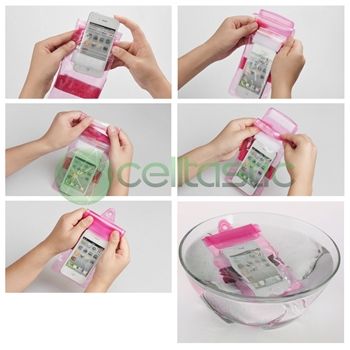 3pcs Pink Waterproof Holder For iPod Touch 4 4th Gen 4G 8GB 32GB 64GB 