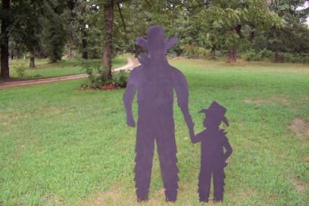 Walking Cowboy & Son Yard Art Woodworking Pattern Plans  