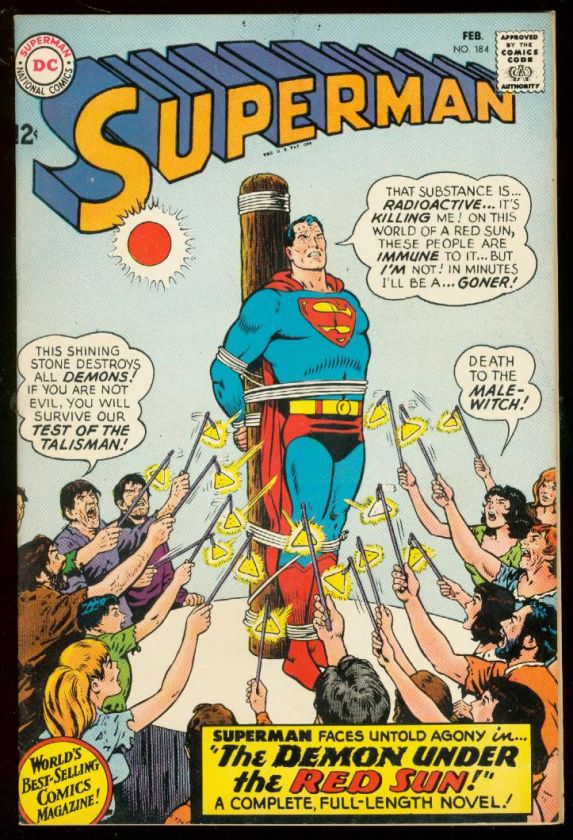 SUPERMAN #184 1966 DC COMICS WITCHHUNT & TORTURE COVER  