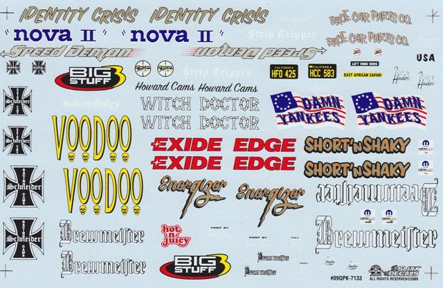 Slixx Mom & Pop Racing Logo Sheet VOODOO   SPEED DEMON   BIG STUFF 