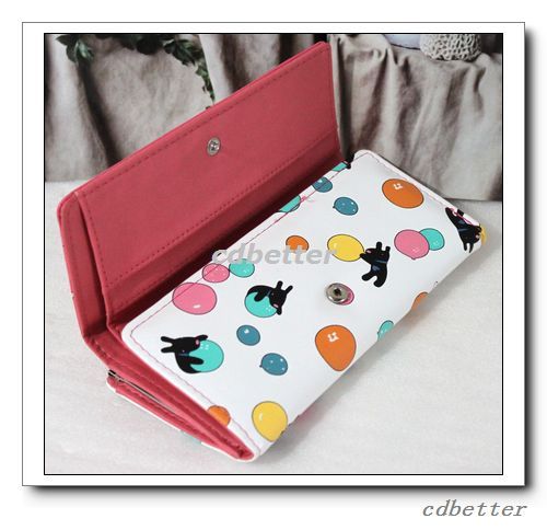 Women Girl GIFT Cute Cartoon Animals Dinner Lovely PU Long Clutch 