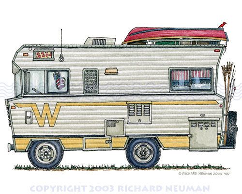 407 Winnebago Camper RV Print Wall Decor Art Camping  