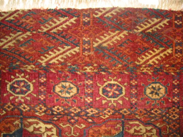 Pre 1900 Antique Tekke Turkoman Oriental Rug B 8018  