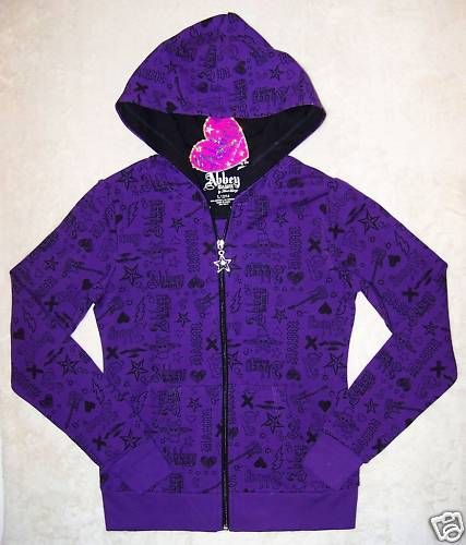 NWT Avril Lavigne ABBEY DAWN Purple Logo HOODIE S 7 YR  