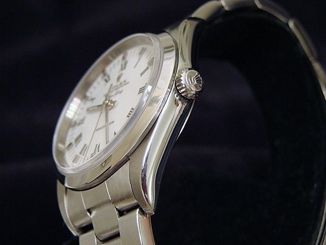 MENS STAINLESS STEEL ROLEX AIR KING NO DATE WATCH WHITE  