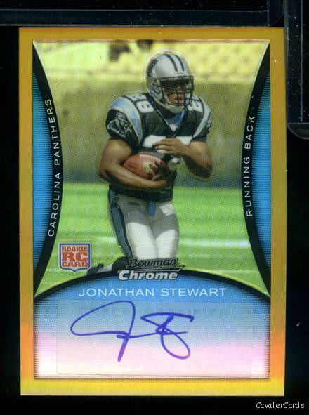   2008 Bowman Chrome JONATHAN STEWART Gold Ref Auto 21/25 Rookie RC #75