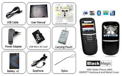 Black Magic   WiFi Slider Phone with QWERTY Keyboard and Metal Cover