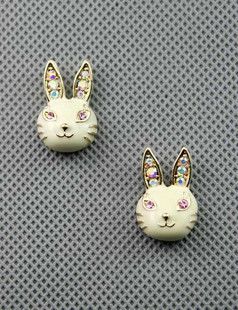 new super Lovely white rabbit colorful crystal earrings  