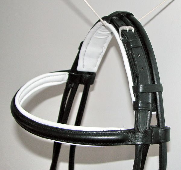 FSS German BLACK WHITE Padded ROLLED Comfort Crank Snaffle Dressage 