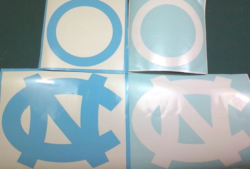 North Carolina Tar Heels Cornhole Decal Set  