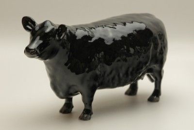 Rare Vintage Beswick English Aberdeen Angus Black Cow Porcelain 